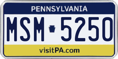 PA license plate MSM5250