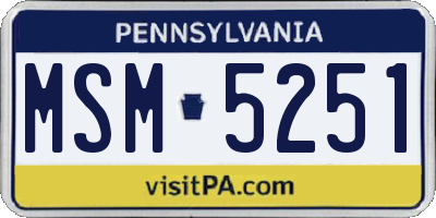 PA license plate MSM5251