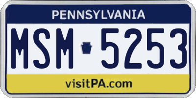 PA license plate MSM5253
