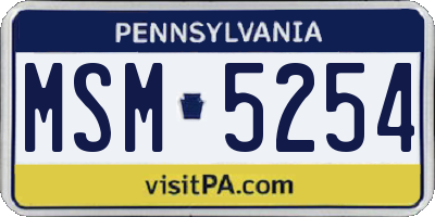 PA license plate MSM5254