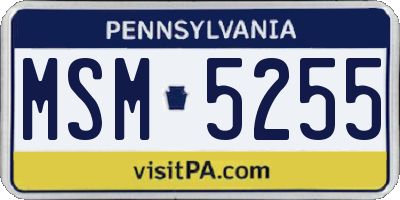PA license plate MSM5255