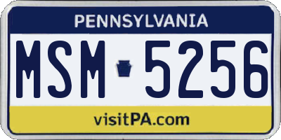 PA license plate MSM5256