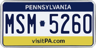 PA license plate MSM5260