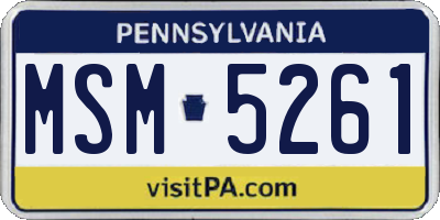 PA license plate MSM5261