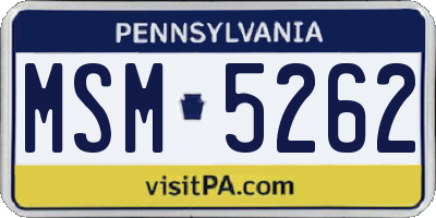 PA license plate MSM5262