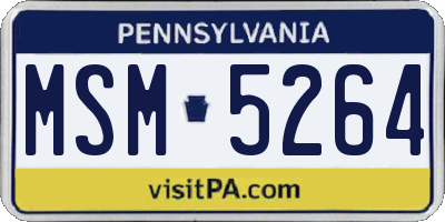 PA license plate MSM5264
