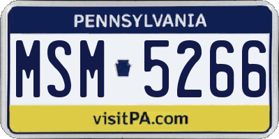 PA license plate MSM5266