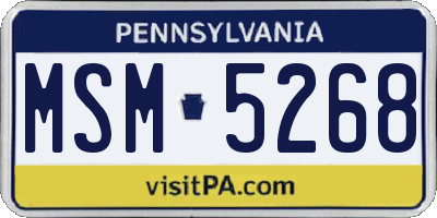 PA license plate MSM5268