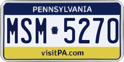 PA license plate MSM5270