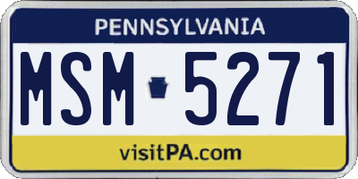 PA license plate MSM5271