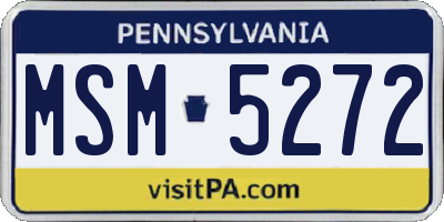 PA license plate MSM5272
