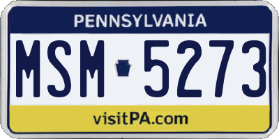 PA license plate MSM5273
