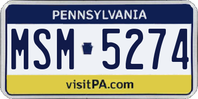 PA license plate MSM5274