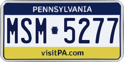 PA license plate MSM5277