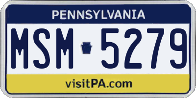 PA license plate MSM5279