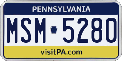 PA license plate MSM5280