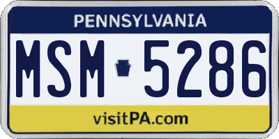 PA license plate MSM5286
