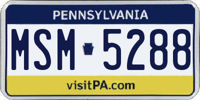 PA license plate MSM5288
