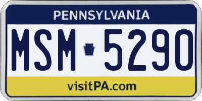 PA license plate MSM5290