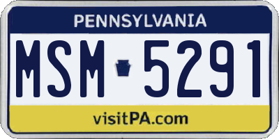 PA license plate MSM5291