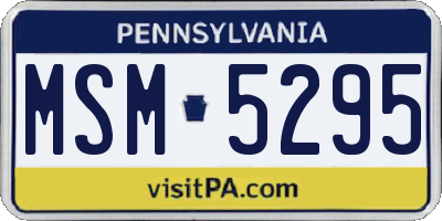 PA license plate MSM5295