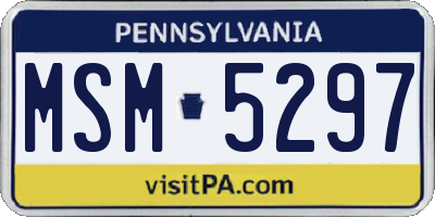 PA license plate MSM5297