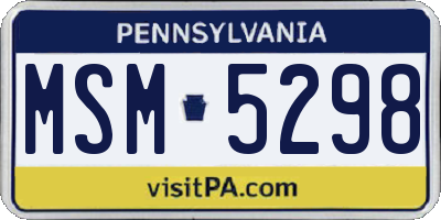 PA license plate MSM5298