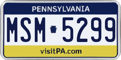 PA license plate MSM5299