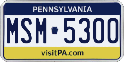 PA license plate MSM5300