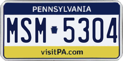 PA license plate MSM5304