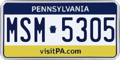 PA license plate MSM5305