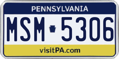 PA license plate MSM5306