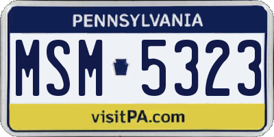 PA license plate MSM5323