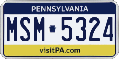 PA license plate MSM5324