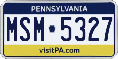PA license plate MSM5327