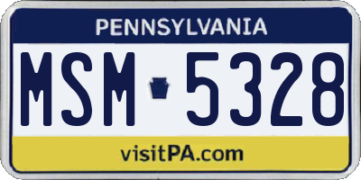 PA license plate MSM5328