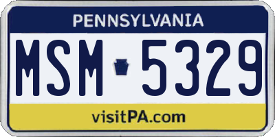 PA license plate MSM5329