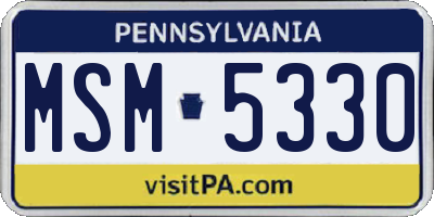 PA license plate MSM5330