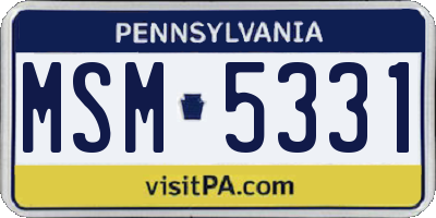 PA license plate MSM5331