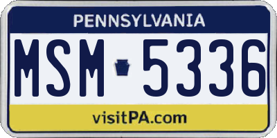 PA license plate MSM5336