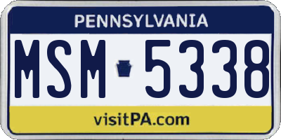PA license plate MSM5338
