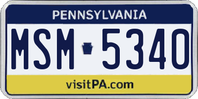 PA license plate MSM5340