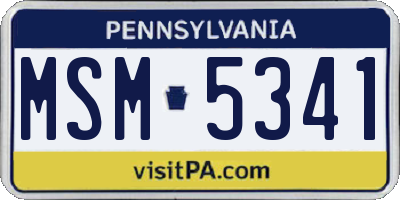 PA license plate MSM5341