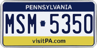 PA license plate MSM5350