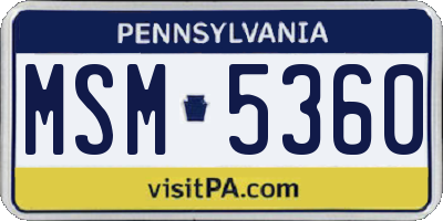 PA license plate MSM5360