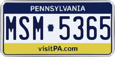 PA license plate MSM5365