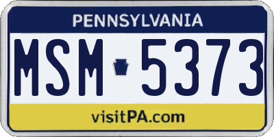 PA license plate MSM5373