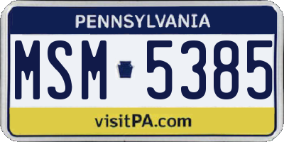 PA license plate MSM5385
