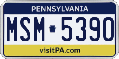 PA license plate MSM5390