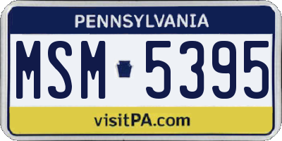PA license plate MSM5395